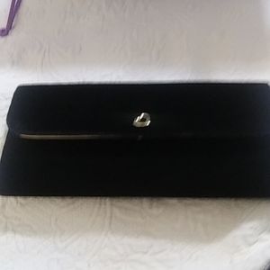 Victoria Secret black velvet evening clutch.